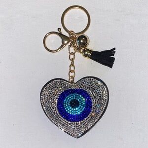 Evil Eye Heart Keychain